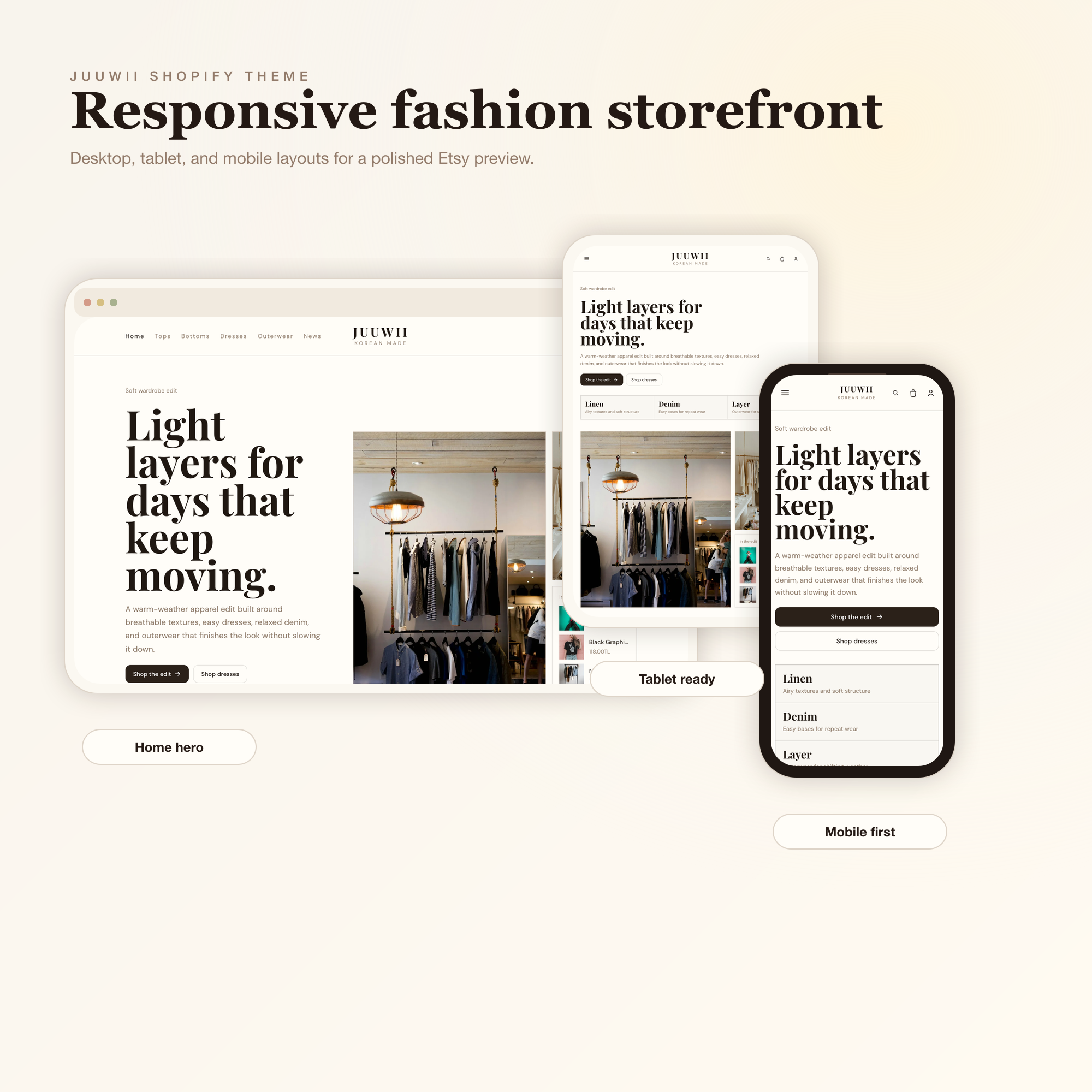 JUUWII Shopify theme product preview
