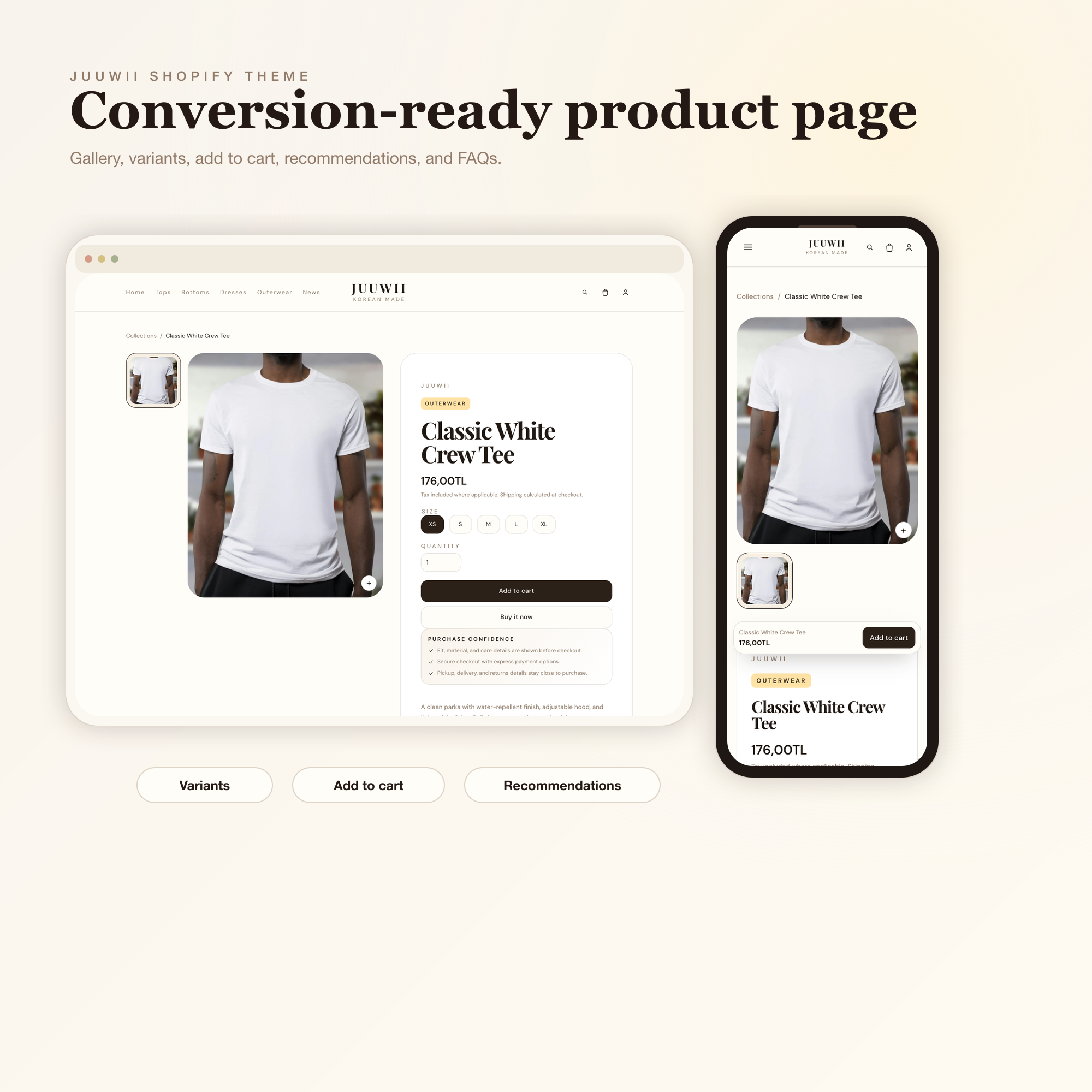 JUUWII Shopify theme product preview
